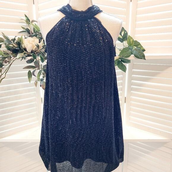 B&AB Hong Kong Haute Couture Sequin Black Mini Dress Size Small - Picture 1 of 7